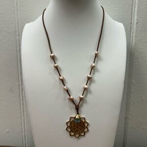 Wendy Mignot Pearl & Sun Charm Necklace